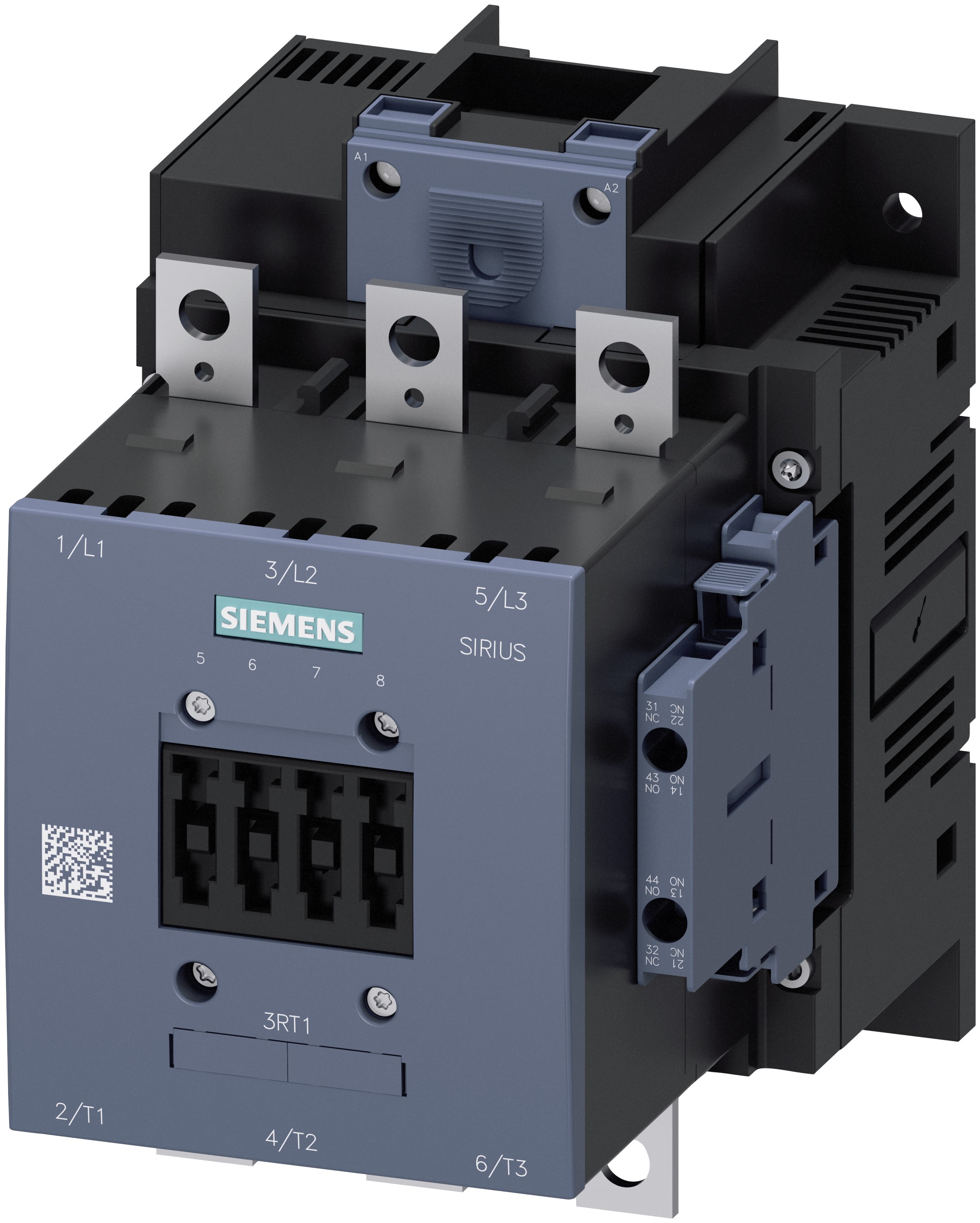 Siemens 3RT1 Contactor, 220/240 V ac/dc Coil, 3-Pole, 150 A, 75 kW 240 V, 3 NO, 400V