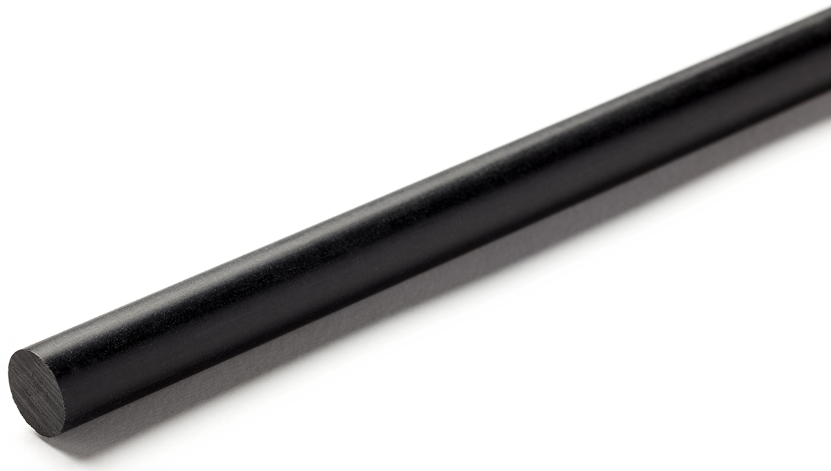 RS PRO Black Nylon Rod, 1m x 16mm Diameter