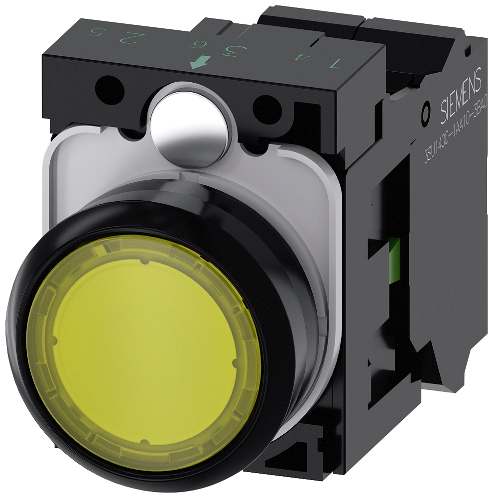 Siemens SIRIUS ACT 3SU11 Series Illuminated Push Button Complete Unit, 22mm Cutout, SPST, IP66, IP67, IP69(IP69K)