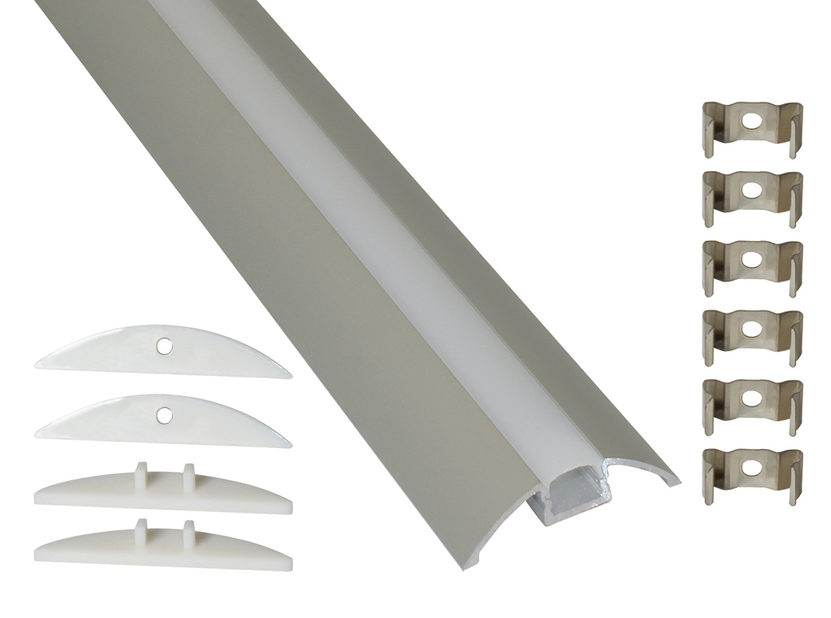 PowerLED LED Strip Extrusion & Diffuser EXT for Cove Lighting, Shelve Lighting, Skirting Board Lighting, Under Cabinet
