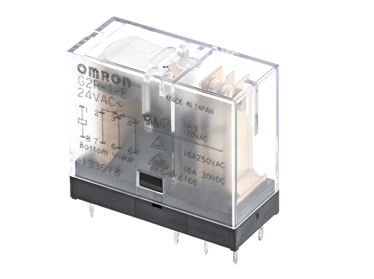 Omron PCB Mount Power Relay, 24V ac Coil, 16A Switching Current, SPDT