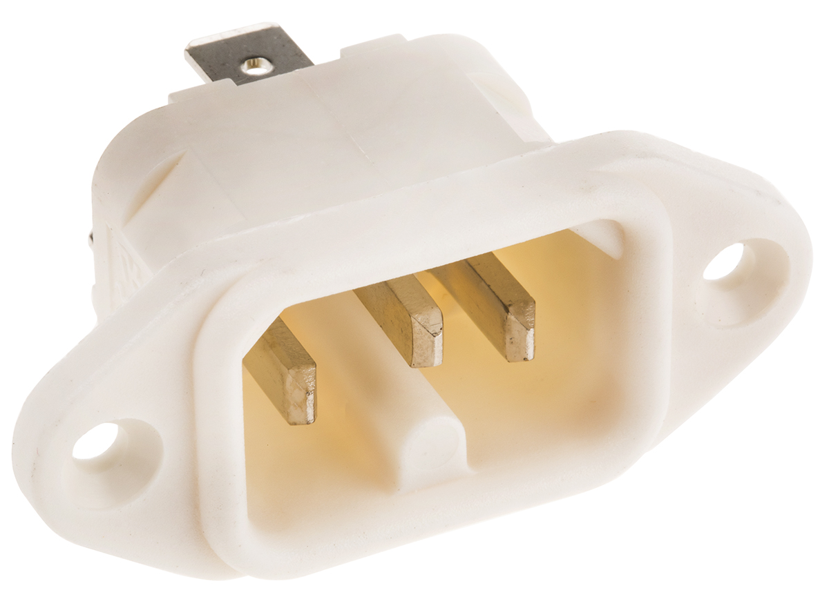 Bulgin C16 Panel Mount IEC Connector Male, 10A, 250 V