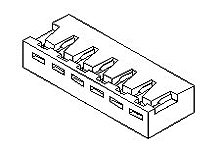 Molex Female Crimp Connector Housing, 2.5mm Pitch, 5 Way, 1 Row Right Angle, Straight