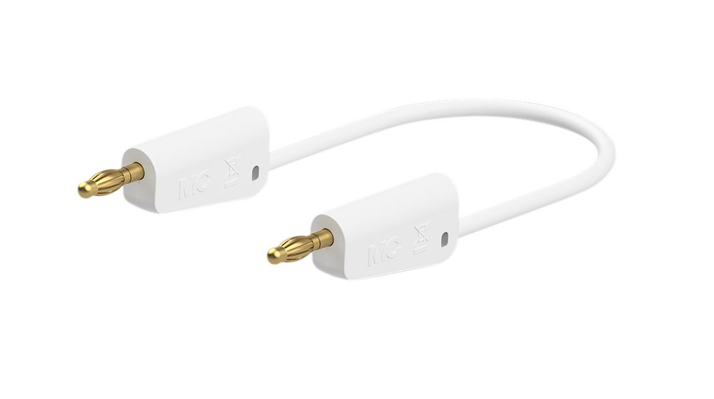 Staubli Test lead, 32A, 30 → 60V, White, 150cm Lead Length