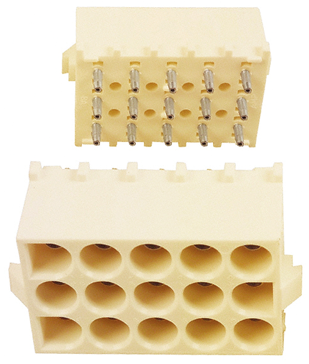 TE Connectivity Universal MATE-N-LOK Series Straight Through Hole PCB Header, 15 Contact(s), 6.35 mm Pitch, 3 Row,