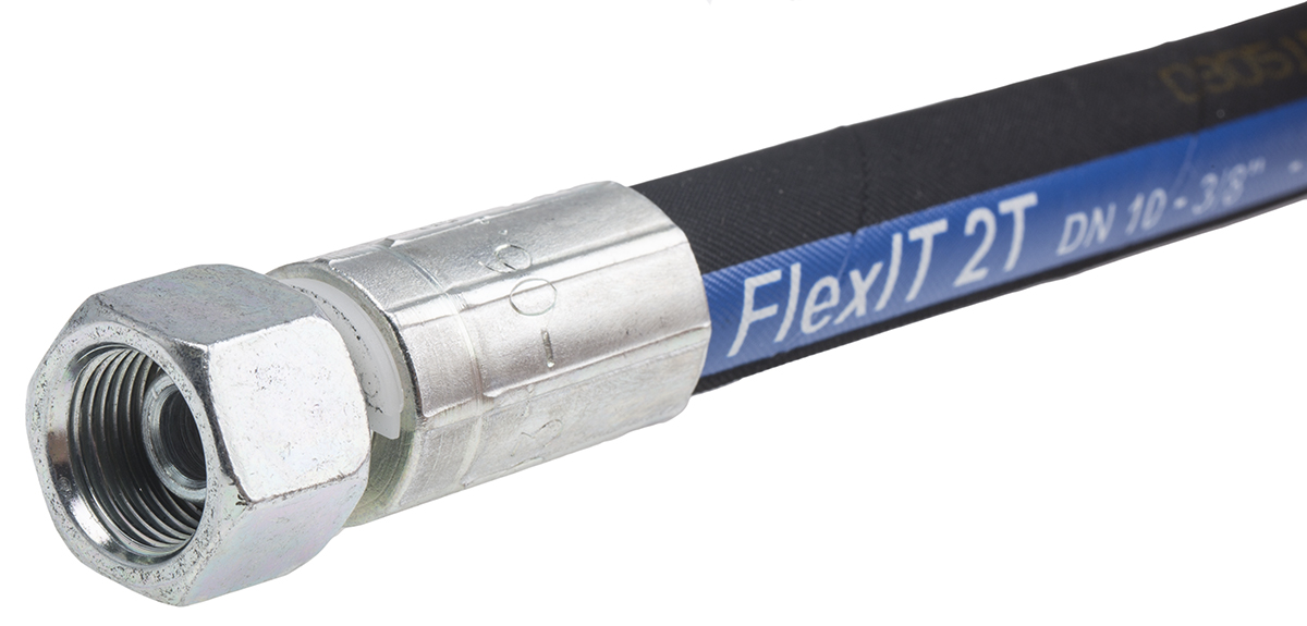 RS PRO 758mm Synthetic Rubber Hydraulic Hose Assembly, 330bar Max Pressure