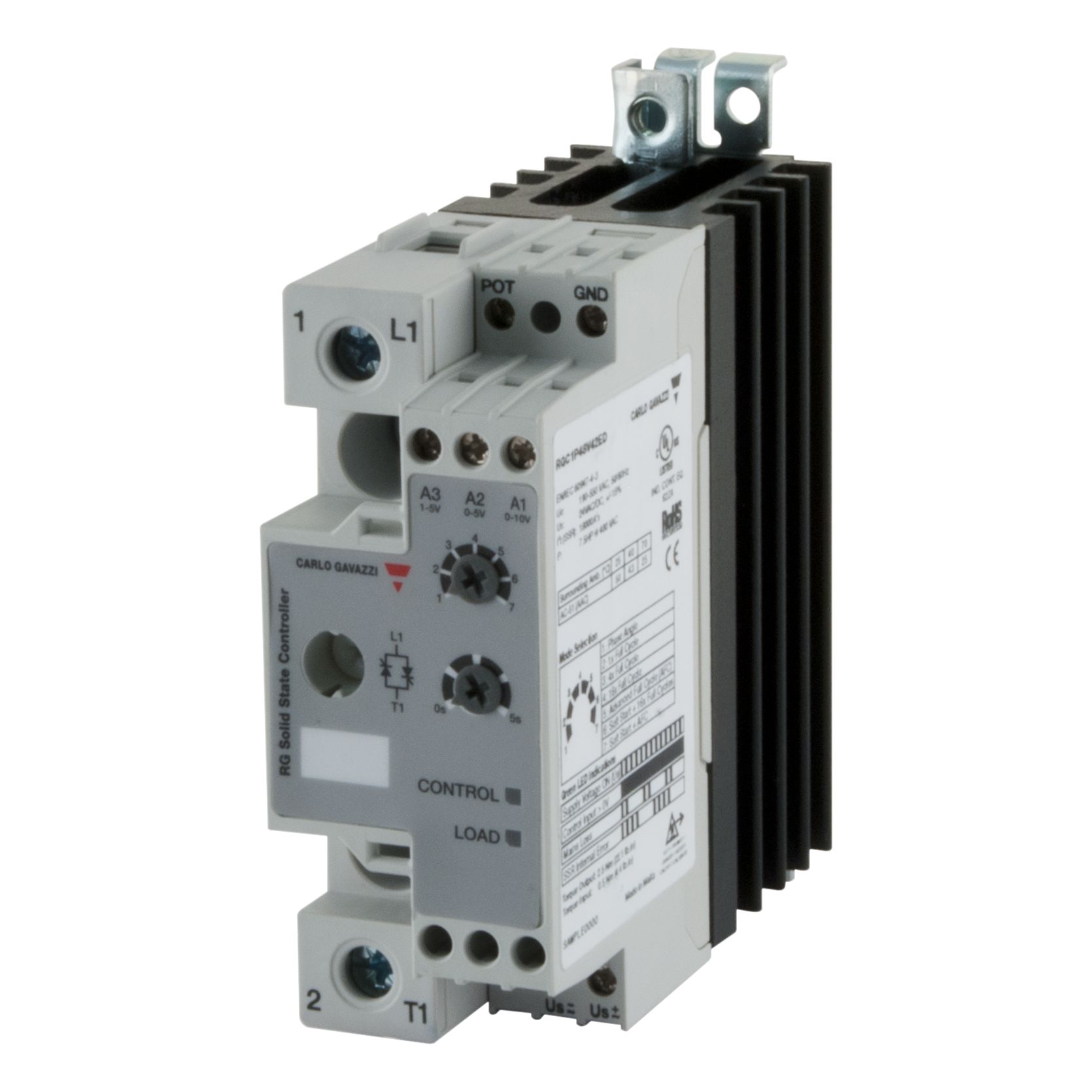 Carlo Gavazzi RGC Series Solid State Relay, 42 A Load, DIN Rail, Panel Mount, 550 V ac/dc Load, 10 V ac/dc Control