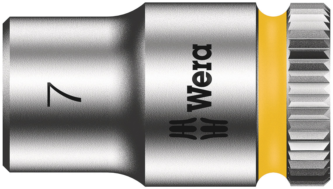 Wera 1/4 in Drive 7mm Standard Socket, 6 point, 23 mm Overall Length