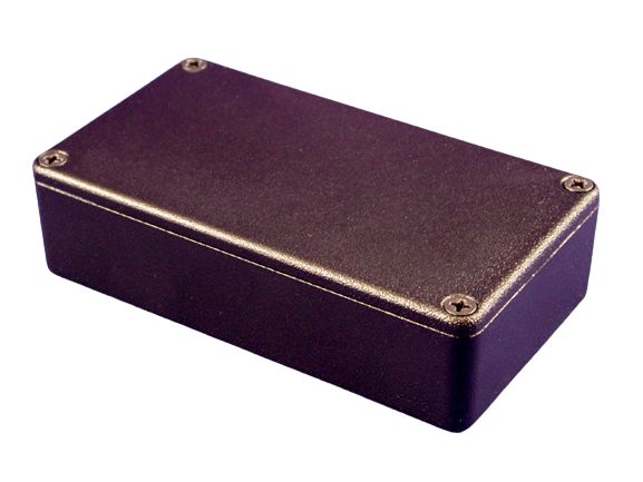 Hammond 1550 Series Black Die Cast Aluminium Junction Box, IP54, 115 x 64 x 26mm