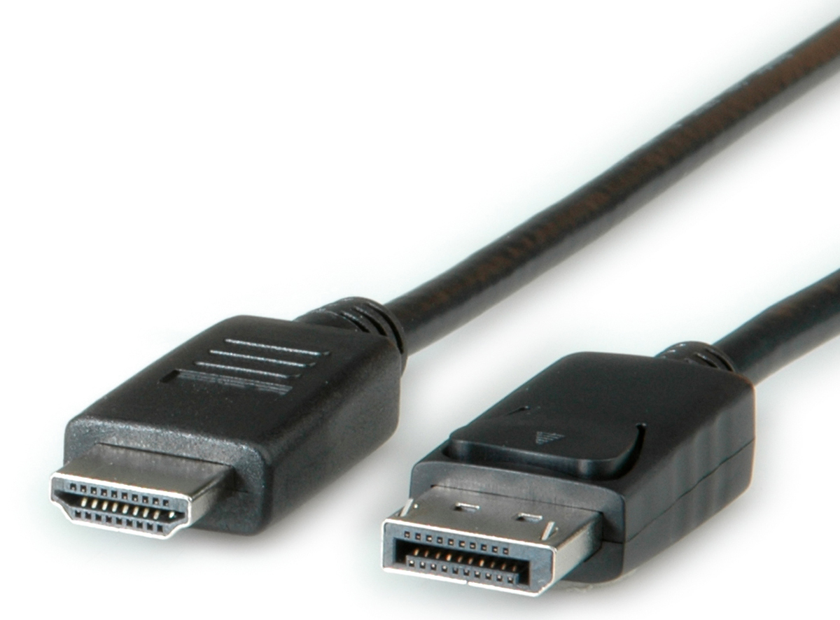 Roline Male DisplayPort to Male HDMI, PVC  Cable, 1080p, 2m