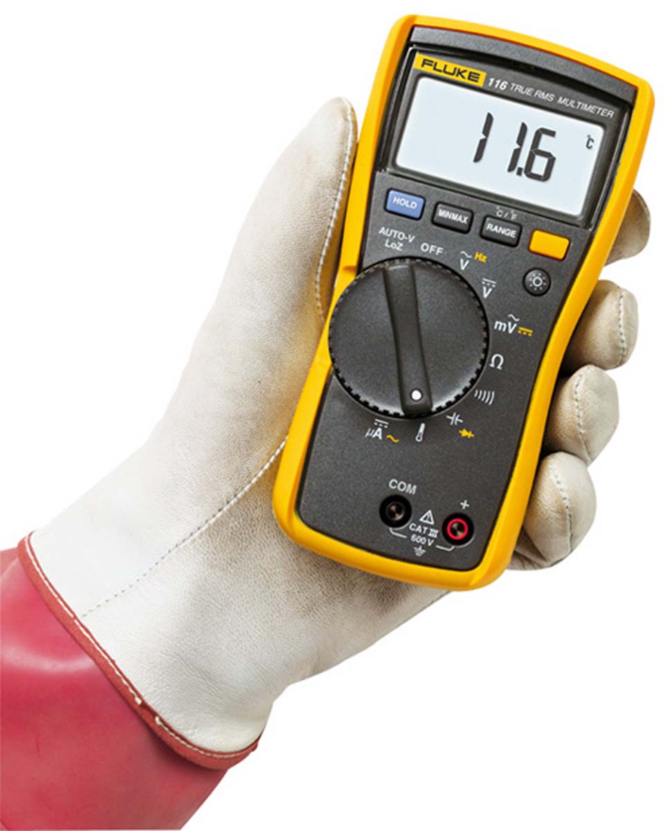 Fluke 116 Handheld Digital Multimeter, True RMS, 600μA ac Max, 600μA dc Max, 600V ac Max