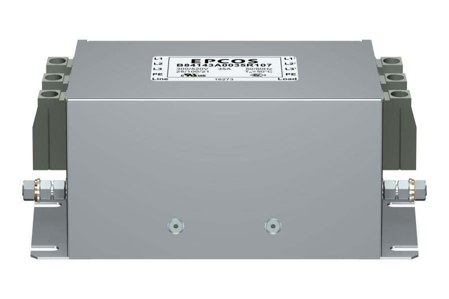 EPCOS, B84143A*R107 10A 520 V ac 50 → 60Hz, Panel Mount EMC Filter, Screw 3 Phase