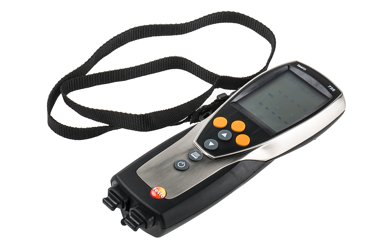 Testo 735-2 Wired Digital Thermometer, PT100 Probe, 3 Input(s), +1760°C Max, 0.2 % Accuracy - With UKAS Calibration