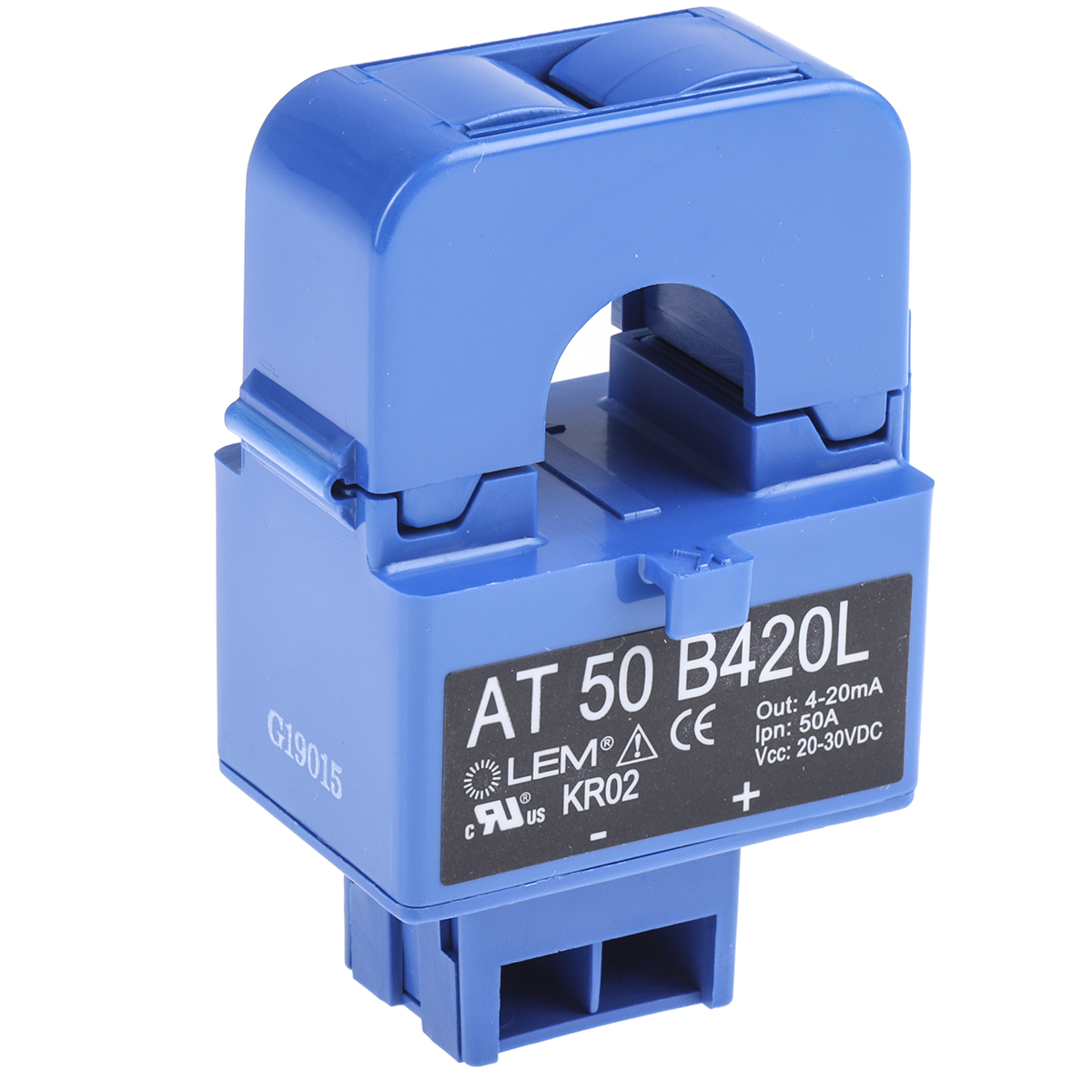 LEM AT Series Current Transformer, 50A Input, 50:1, 4 → 20 mA Output, 16mm Bore, 20 → 30 V dc