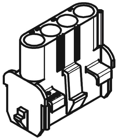Molex, MLX Female Connector Housing, 4 Way, 1 Row