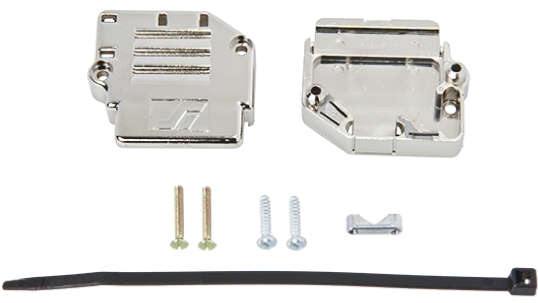 Amphenol Communications Solutions 863093C Series Thermoplastic Angled, Straight D Sub Backshell, 15 Way, Strain Relief