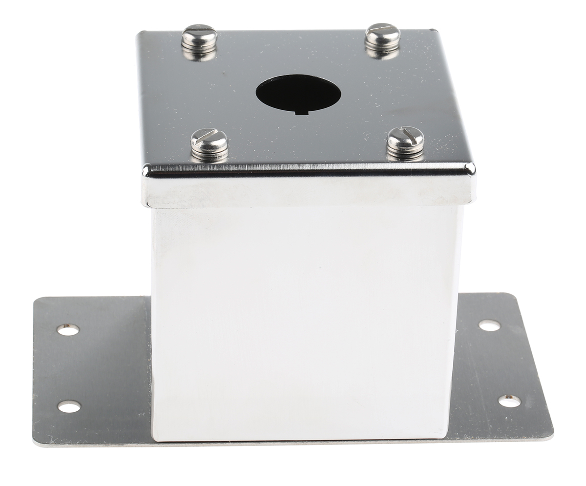 Eaton Grey Stainless Steel RMQ Titan Push Button Enclosure - 1 Hole 22mm Diameter