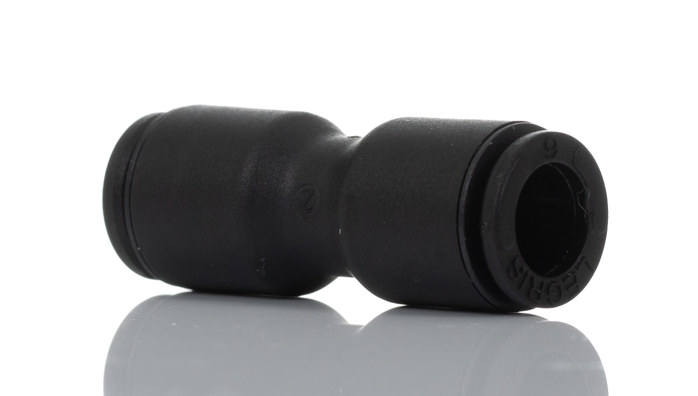 Legris LF3000 Series Straight Tube-to-Tube Adaptor, Push In 6 mm to Push In 6 mm, Tube-to-Tube Connection Style