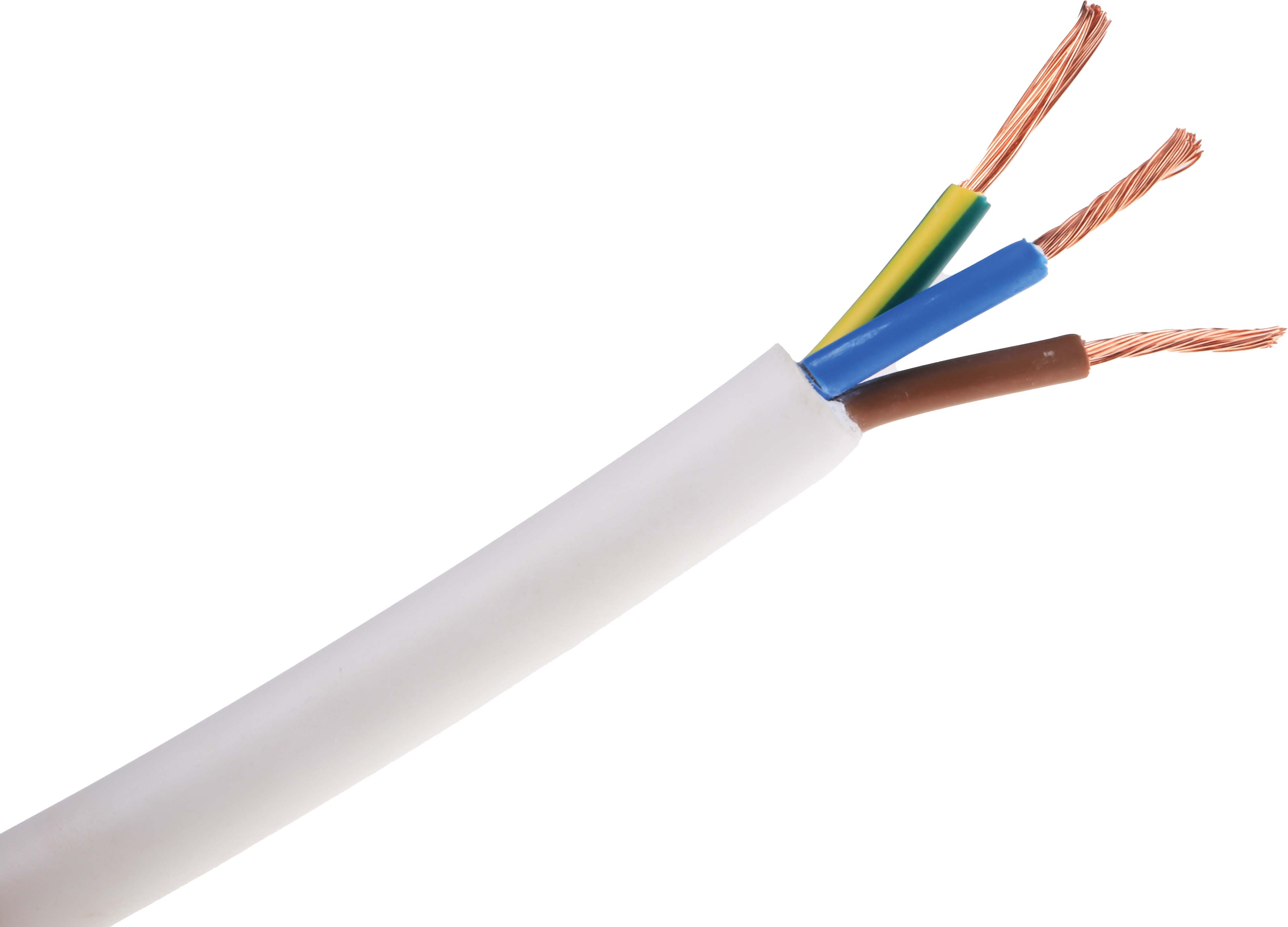 RS PRO Fire Performance 0.75 mm² 2 Core Power Cable, H05Z1Z1-F, White, 100m