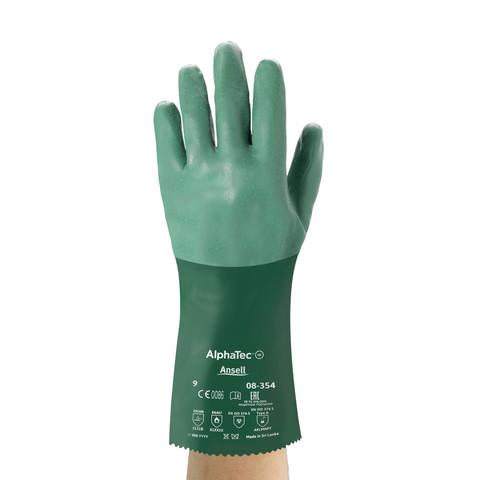 Ansell AlphaTec Green Neoprene Work Gloves, Size 8, Neoprene Coating