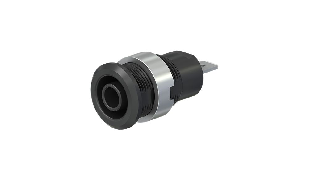 Staubli Black Socket Banana Socket, 4 mm Connector, Screw Termination, 24A, 1kV, Nickel Plating