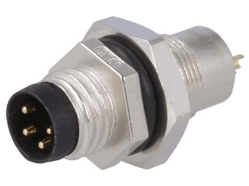 Amphenol Industrial Circular Connector, 4 Contacts, Panel, M8 Connector, Plug, Male, IP67, M Series