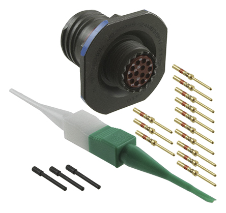 Amphenol Limited, D38999 13 Way Jam Nut MIL Spec Circular Connector ReceptacleGreen, Pin Contacts,Shell Size 11, Quick