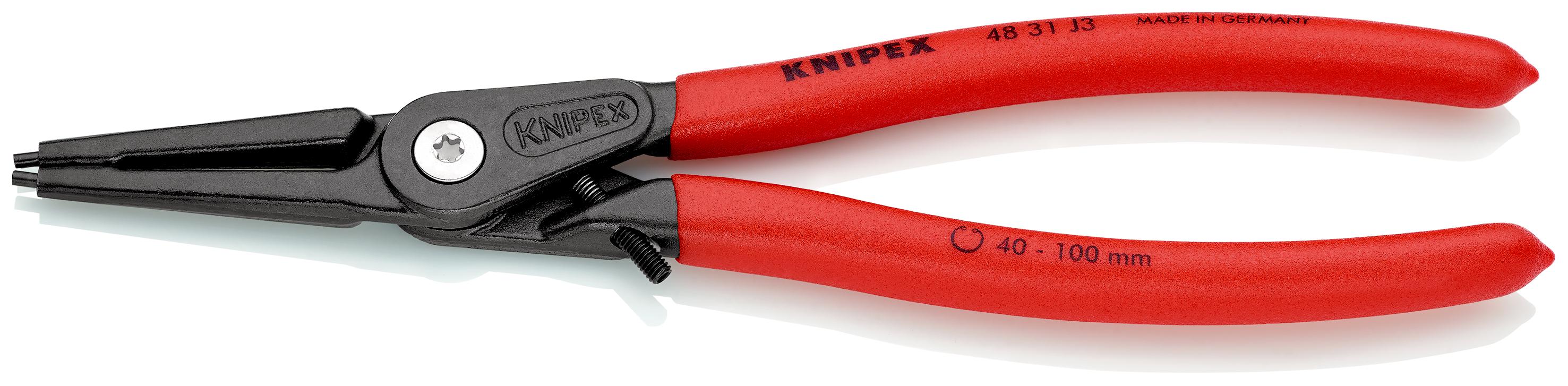 Knipex Circlip Pliers, 225 mm Overall, Straight Tip