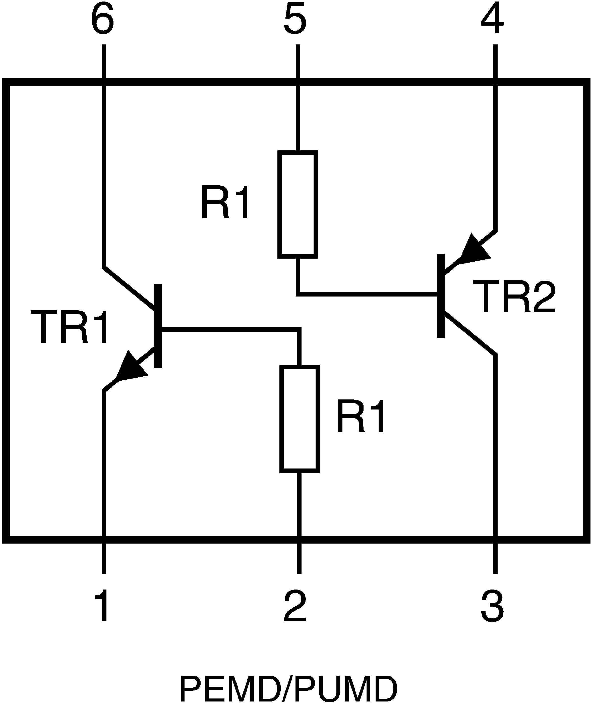 Nexperia PUMD13,115 Dual NPN/PNP Digital Transistor, 100 mA, 50 V, 6-Pin UMT