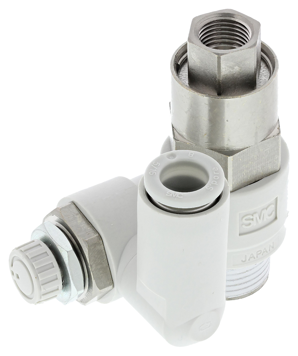 SMC ASP Series Threaded Flow Regulator, R 3/8 Male Inlet Port x 8mm Tube Outlet Port