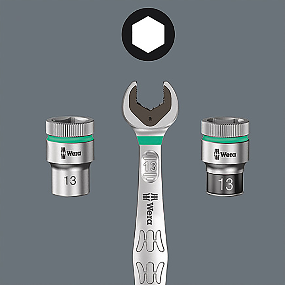 Wera 6-Piece Metric 1/2 in Bit Socket Set , Hex Bit