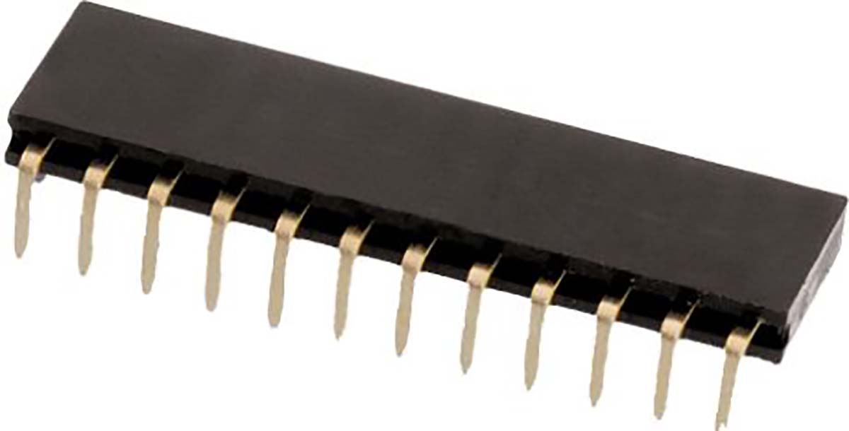 Wurth Elektronik WR-PHD Series Right Angle Through Hole Mount PCB Socket, 10-Contact, 1-Row, 2.54mm Pitch, Solder