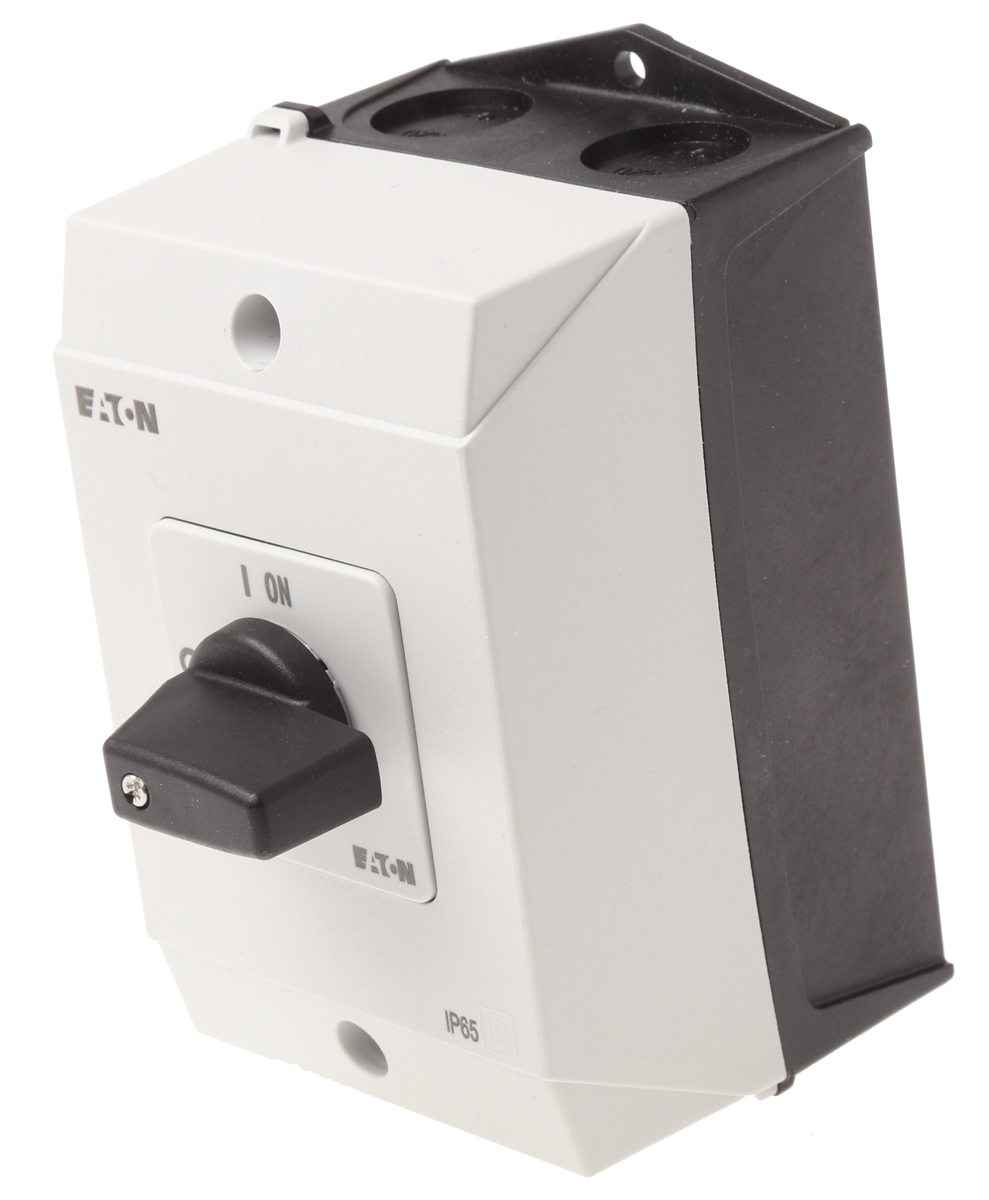 Eaton 2P Pole Surface Mount Isolator Switch - 20A Maximum Current, 5.5kW Power Rating, IP65