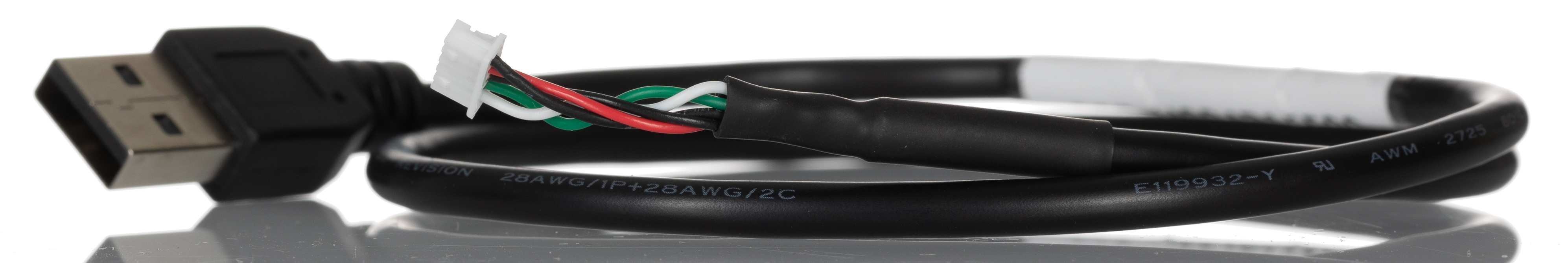 RS PRO USB 2.0, Male USB A to Male IDC, 500mm