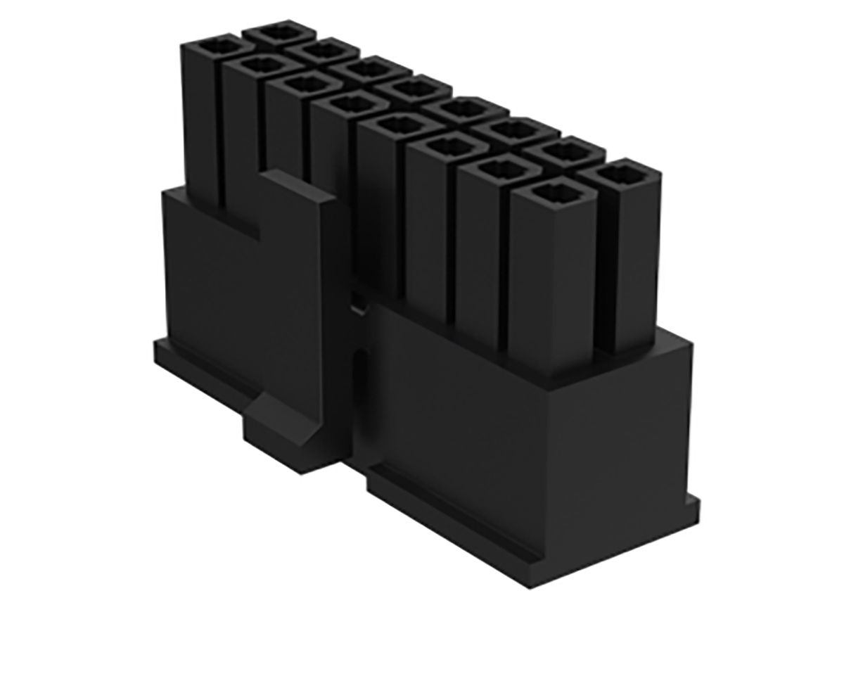 Amphenol Communications Solutions, Minitek Pwr Male Connector Housing, 3mm Pitch, 14 Way, 2 Row