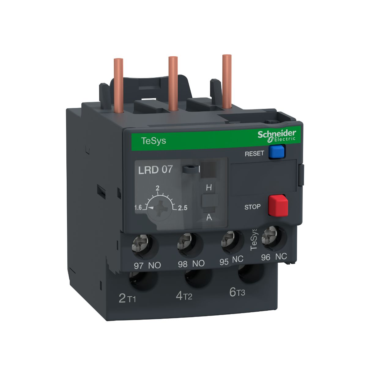 Schneider Electric LR3D Thermal Overload Relay, 1.6 → 2.5 A F.L.C, 2.5 A Contact Rating, TeSys