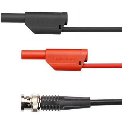 Schutzinger BNC Adapter, 3A, Black/Red, 100cm Lead Length