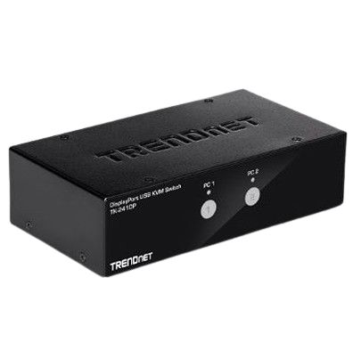 Trendnet 2 Port Dual Monitor USB DisplayPort KVM Switch, 3.5 mm Jack 3840 x 2160 Maximum Resolution