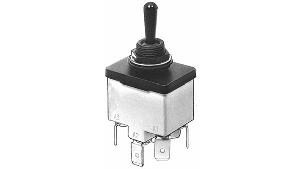 APEM Toggle Switch, Panel Mount, On-Off-On, 1P, Solder/Quick Connect Terminal, 28V dc