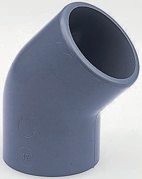 Georg Fischer Plastic Pipe Fitting, 45° Elbow, 1 1/2in