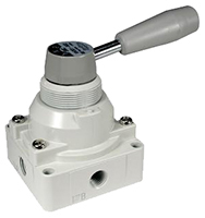 SMC Lever 4/3 Pneumatic Manual Control Valve VH200 Series, NPT 1/4, 1/4in, III B