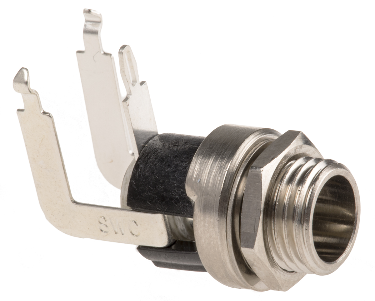 Switchcraft Right Angle DC Socket Rated At 5.0A, 12.0 V, Panel Mount