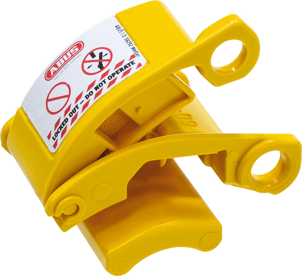ABUS Yellow 1-Lock Polycarbonate Industrial Plug Lock Out, 7mm Shackle, 27mm Attachment
