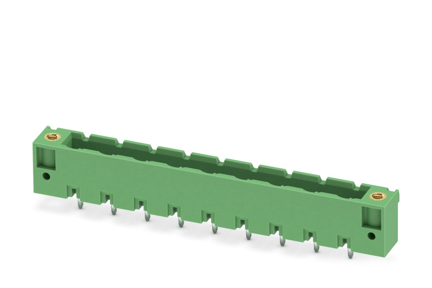 Phoenix Contact, 7.62mm Pitch, GMSTBV 2.5/ 9-GF-7.62, 9 Way, , Pluggable Terminal Block, Header, Through Hole, Solder