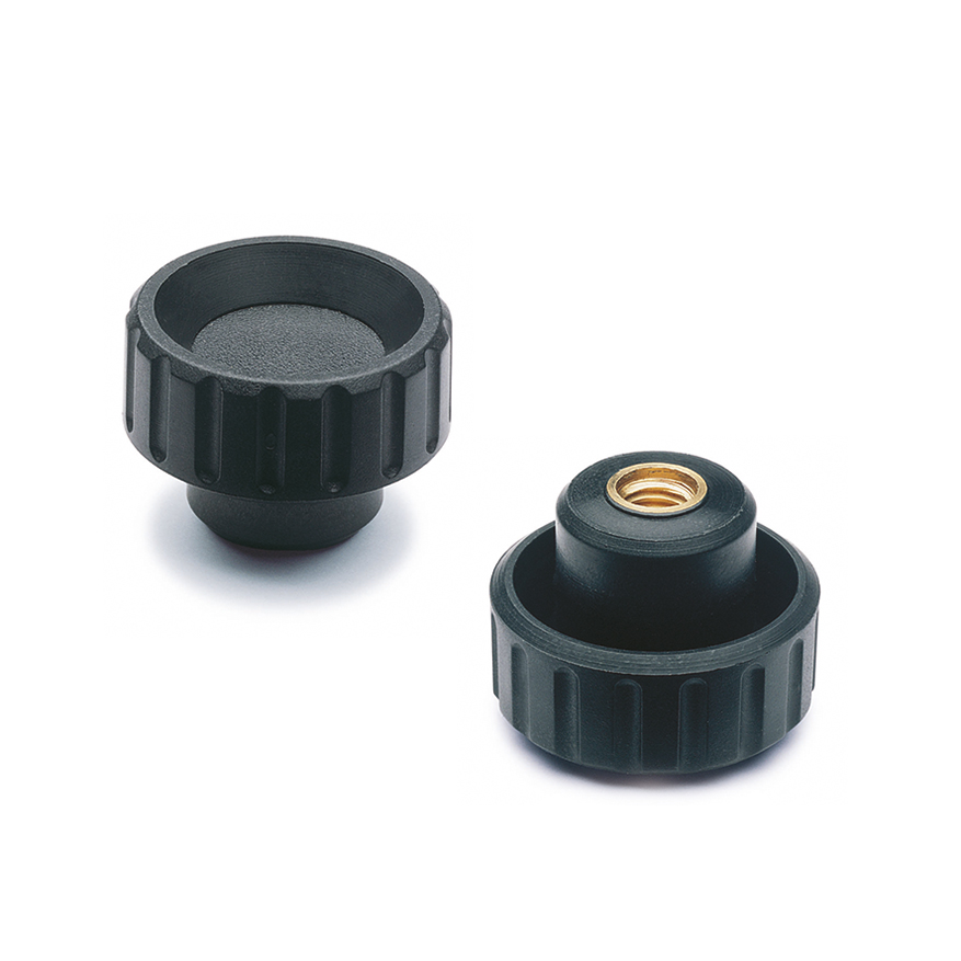 Elesa 6521 Black Polyamide Based Technopolymer Round Knob, M5, Blind Hole