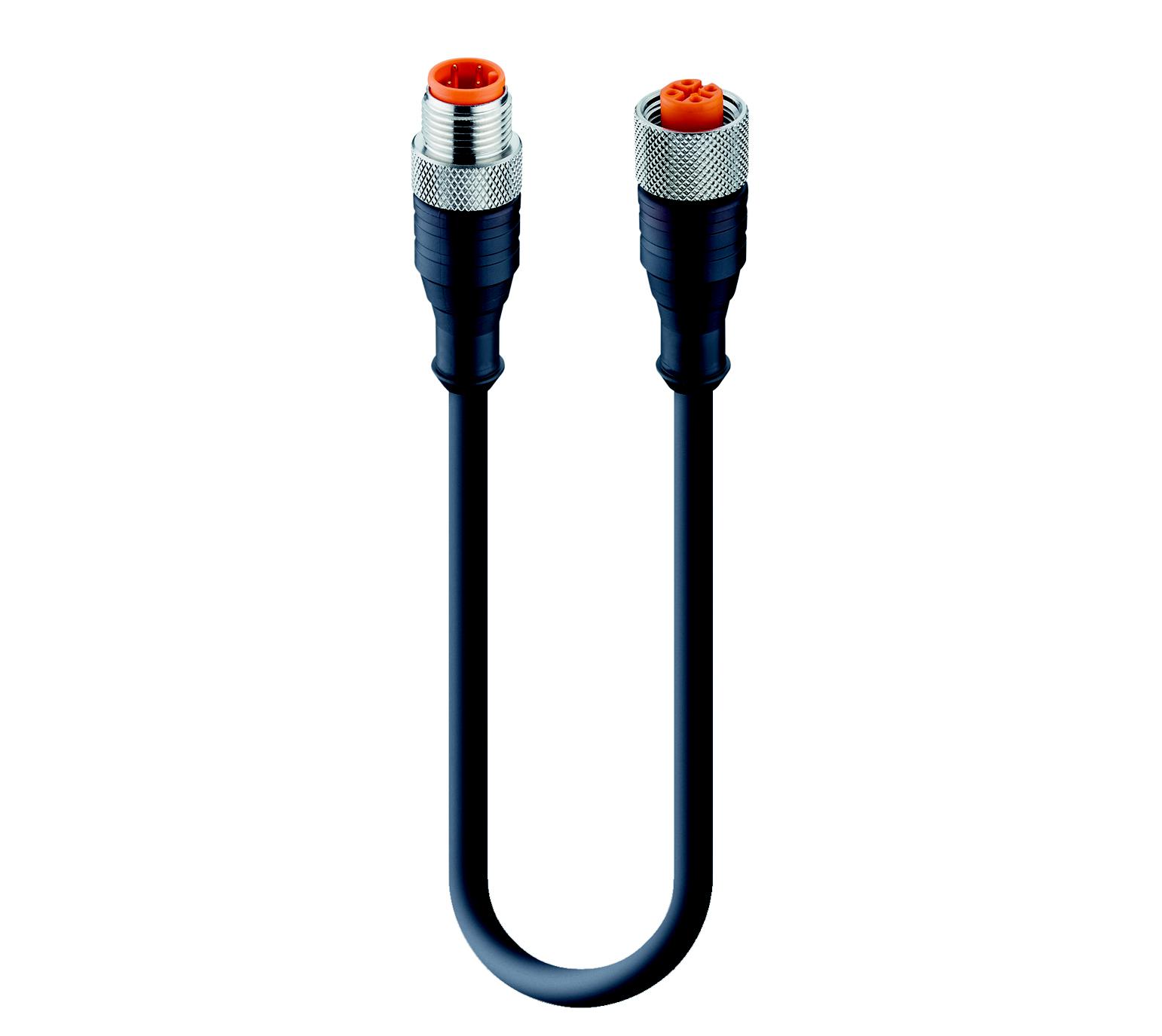 Lumberg Automation Male 4 way M12 to Female 4 way M12 Sensor Actuator Cable