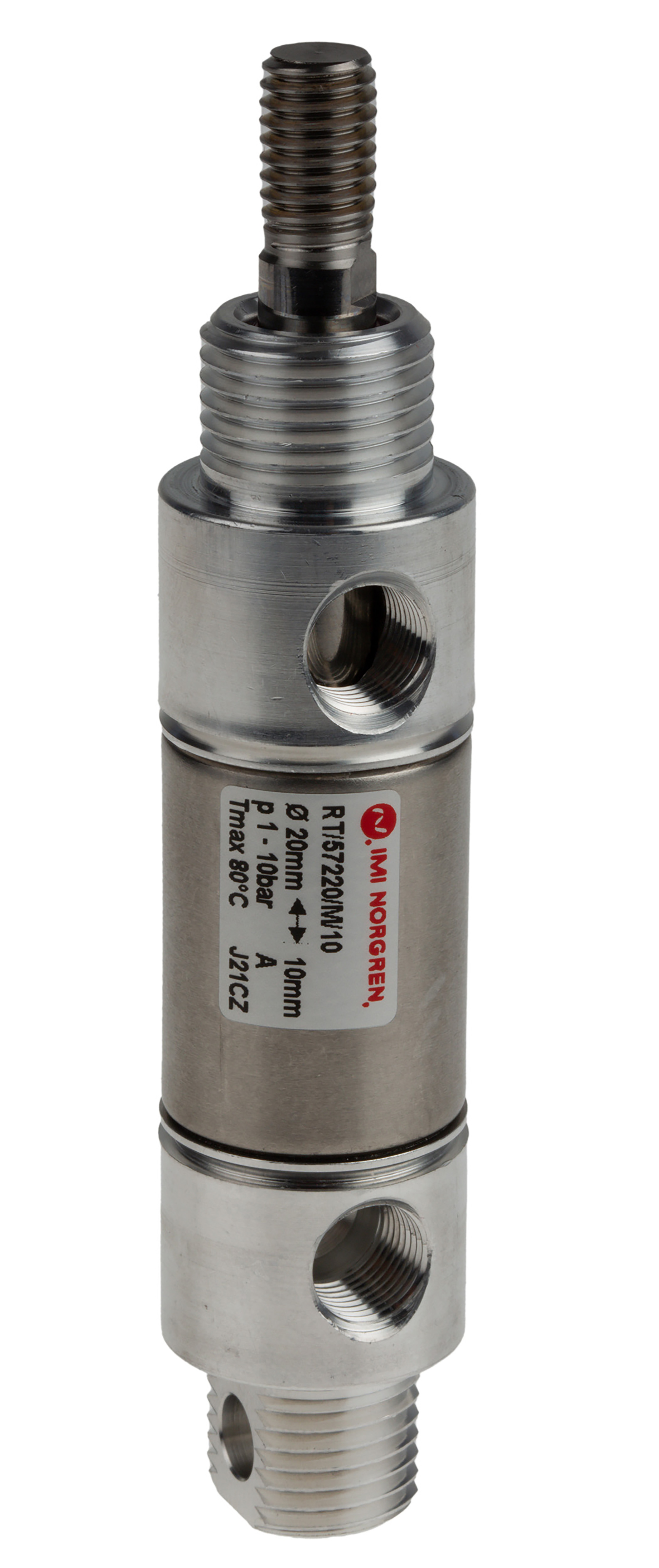 Norgren Pneumatic Roundline Cylinder - 20 mm Bore, 10 mm RT57200M Series, Double Acting Acting