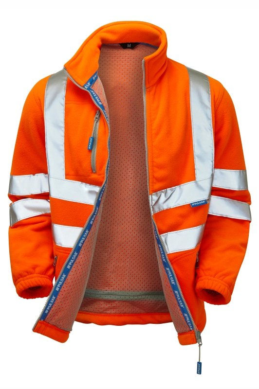PULSAR Orange Unisex Hi Vis Fleece, XL