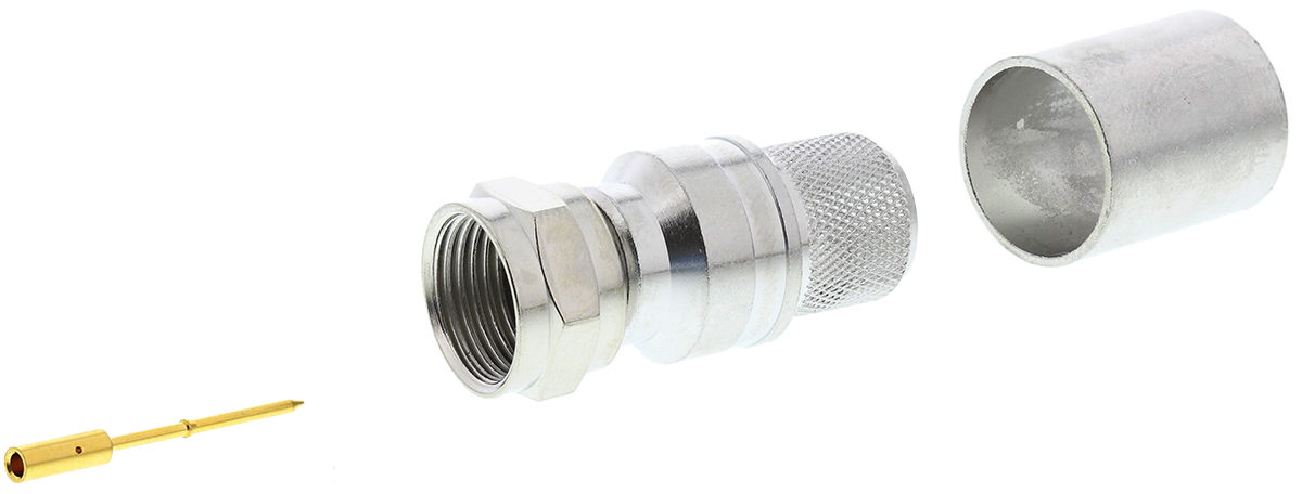 Telegartner, Plug Cable Mount F Connector, 75Ω, Crimp Termination, Straight Body