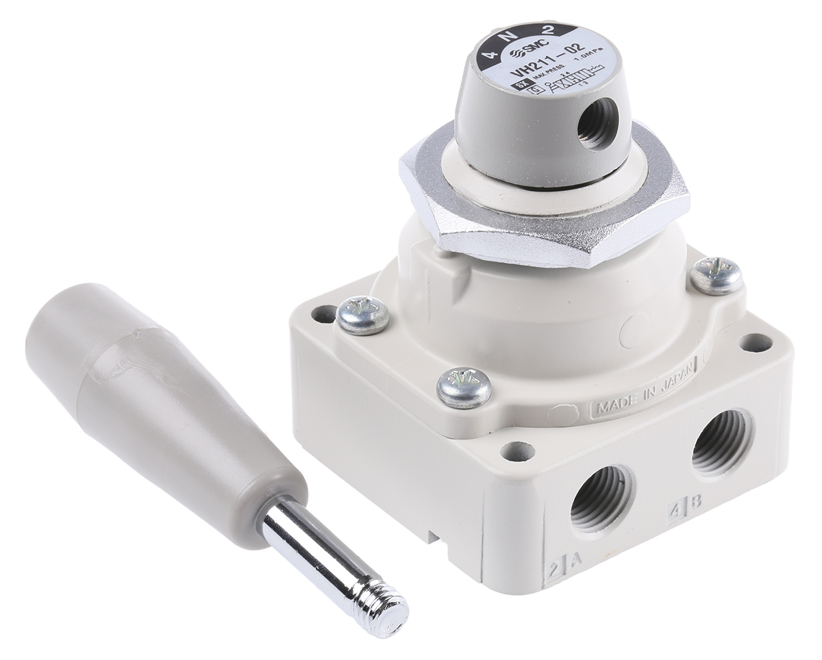 SMC Handle 4/3 Pneumatic Manual Control Valve VH Series, Rc 1/4, 1/4in, III B